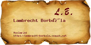 Lambrecht Borbála névjegykártya