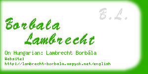 borbala lambrecht business card